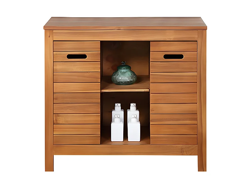 Meuble sous vasque en bois d'acacia - 90 cm - PULUKAN