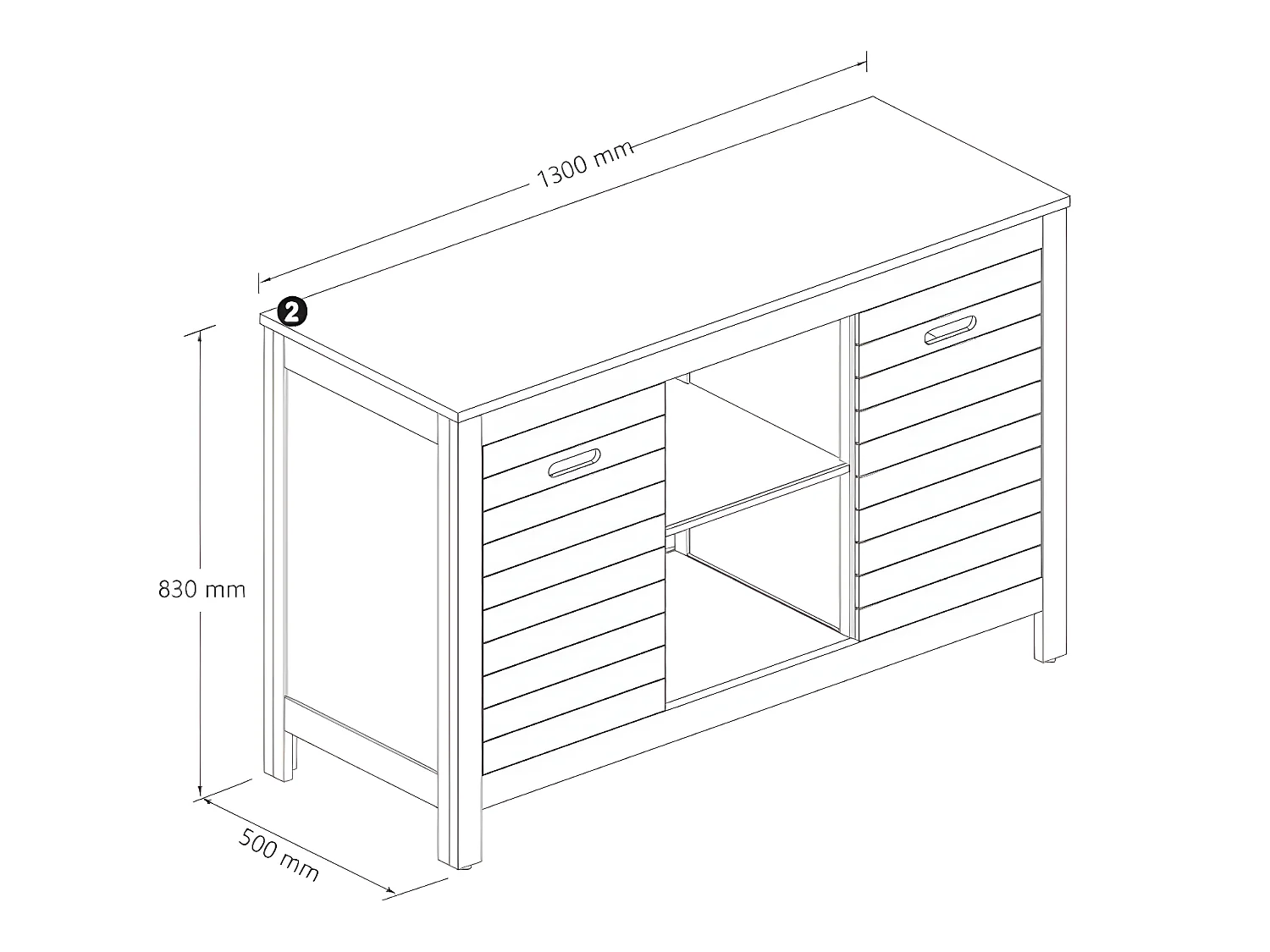 Meuble sous vasque en bois d'acacia - 130 cm - PULUKAN