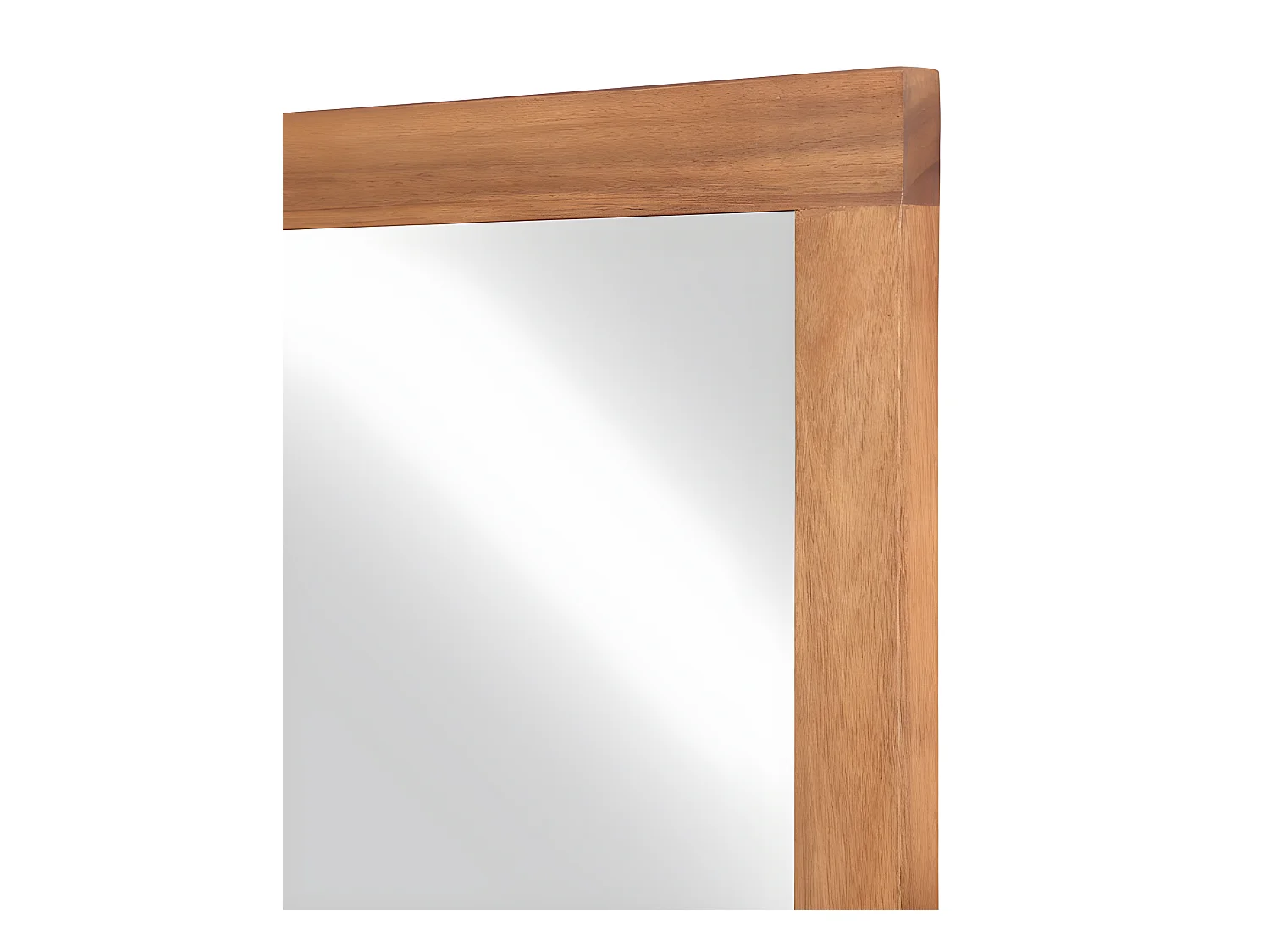 Espejo cuadrado con borde de madera de acacia - 60 x 60 cm - SEPANG