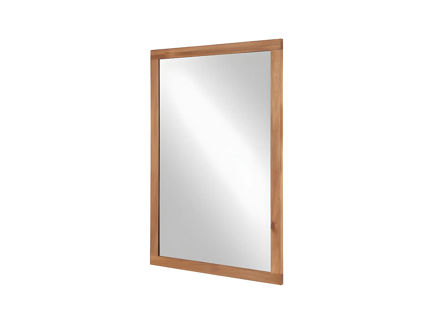 Espejo rectangular con borde de madera de acacia - 90 x 60 cm - SEPANG