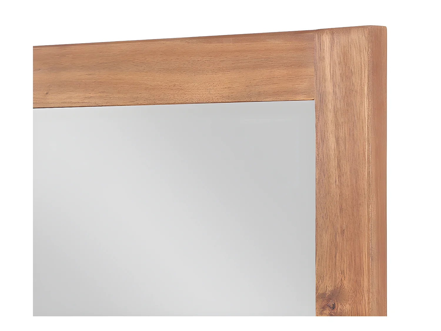 Espejo rectangular con borde de madera de acacia - 90 x 60 cm - SEPANG