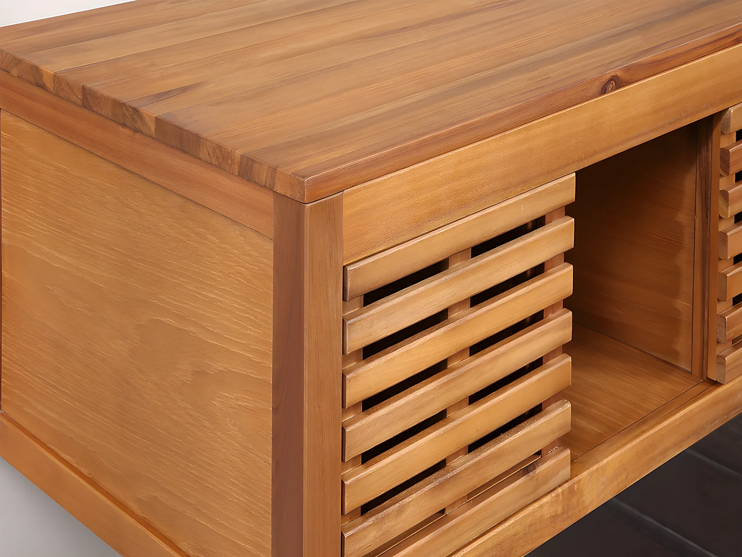 Meuble sous vasque suspendu en bois d'acacia - 90 cm - PENEBEL