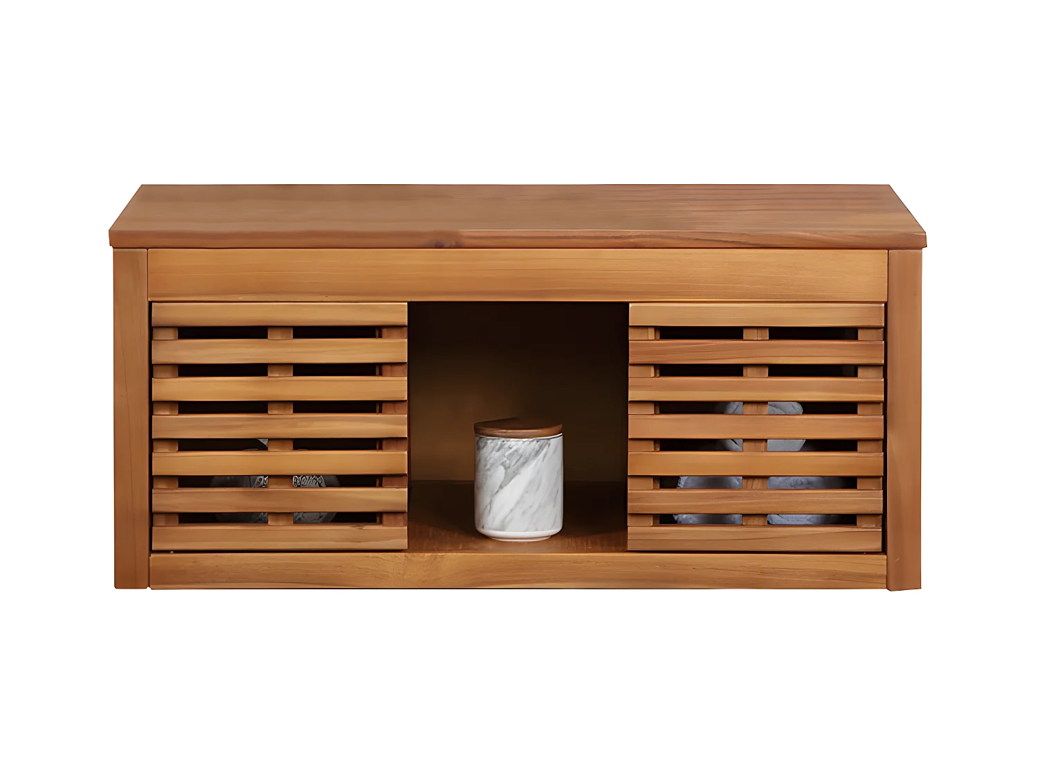 Meuble sous vasque suspendu en bois d'acacia - 90 cm - PENEBEL