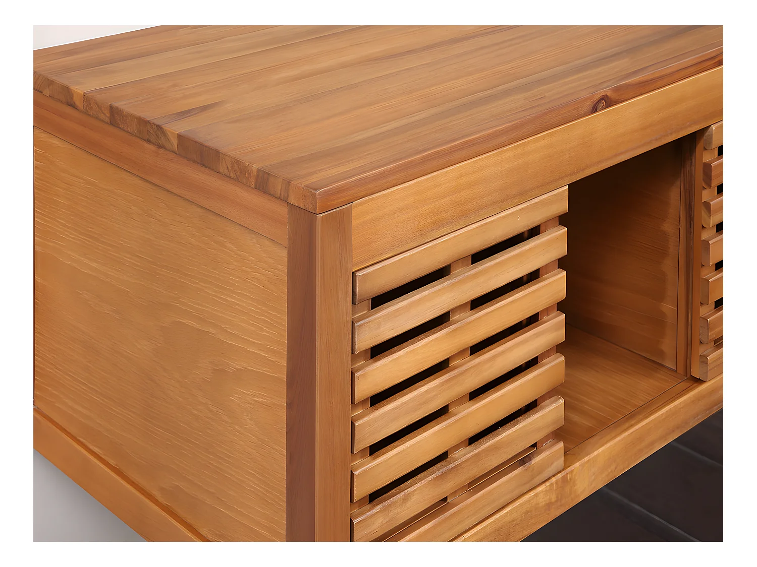 Meuble sous vasque suspendu en bois d'acacia - 90 cm - PENEBEL