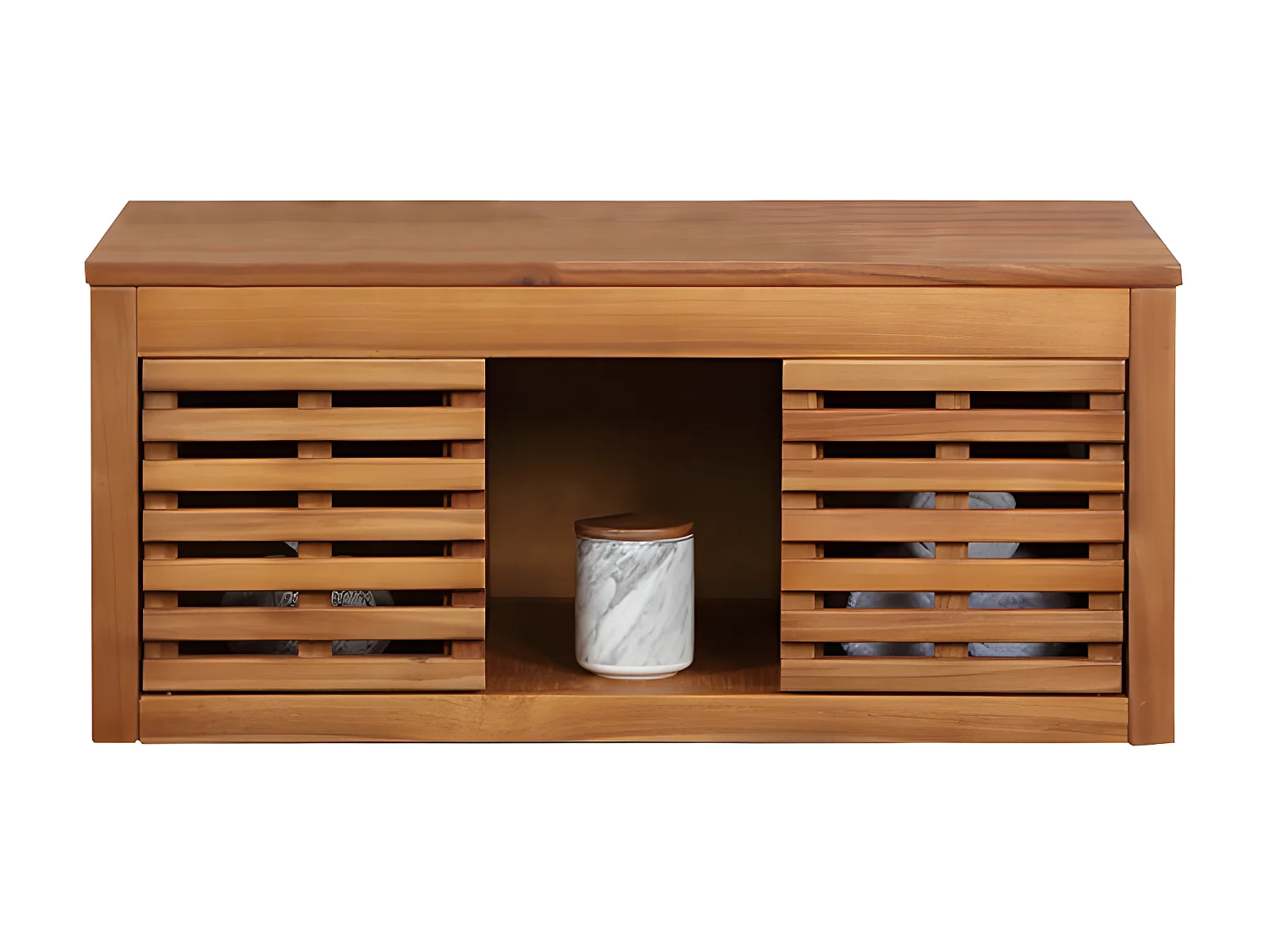 Meuble sous vasque suspendu en bois d'acacia - 90 cm - PENEBEL