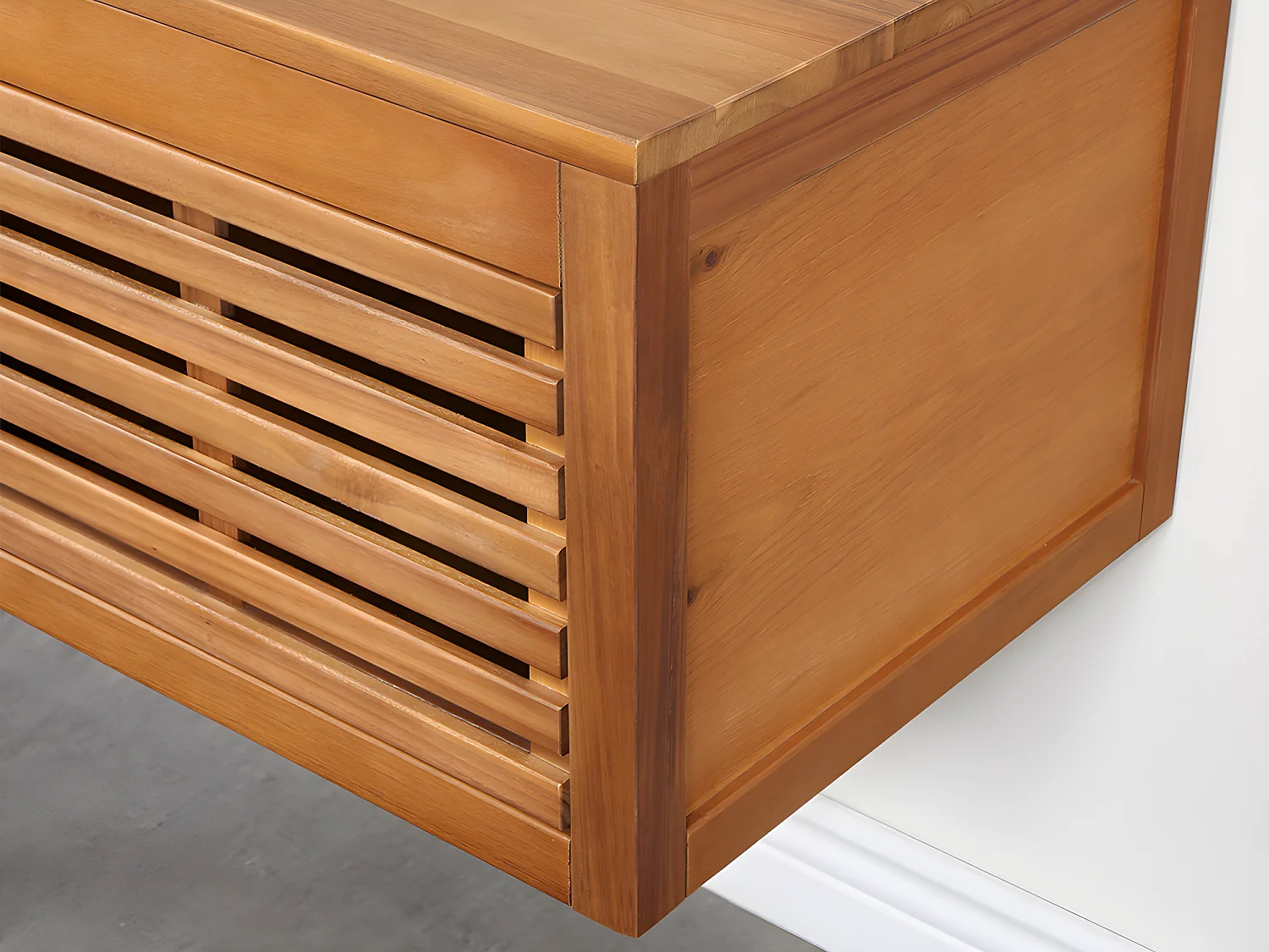 Meuble sous vasque suspendu en bois d'acacia - 130 cm - PENEBEL