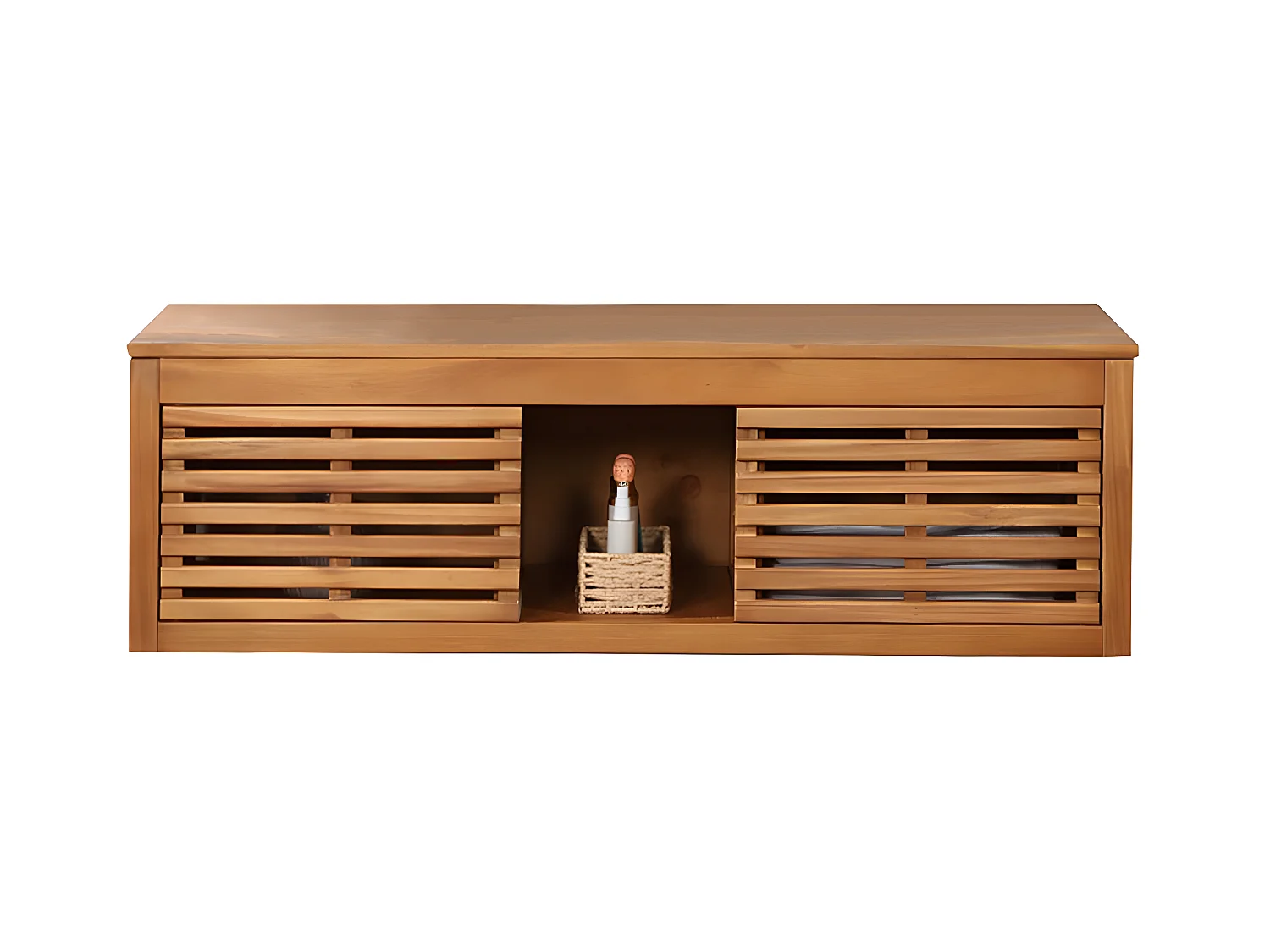 Meuble sous vasque suspendu en bois d'acacia - 130 cm - PENEBEL