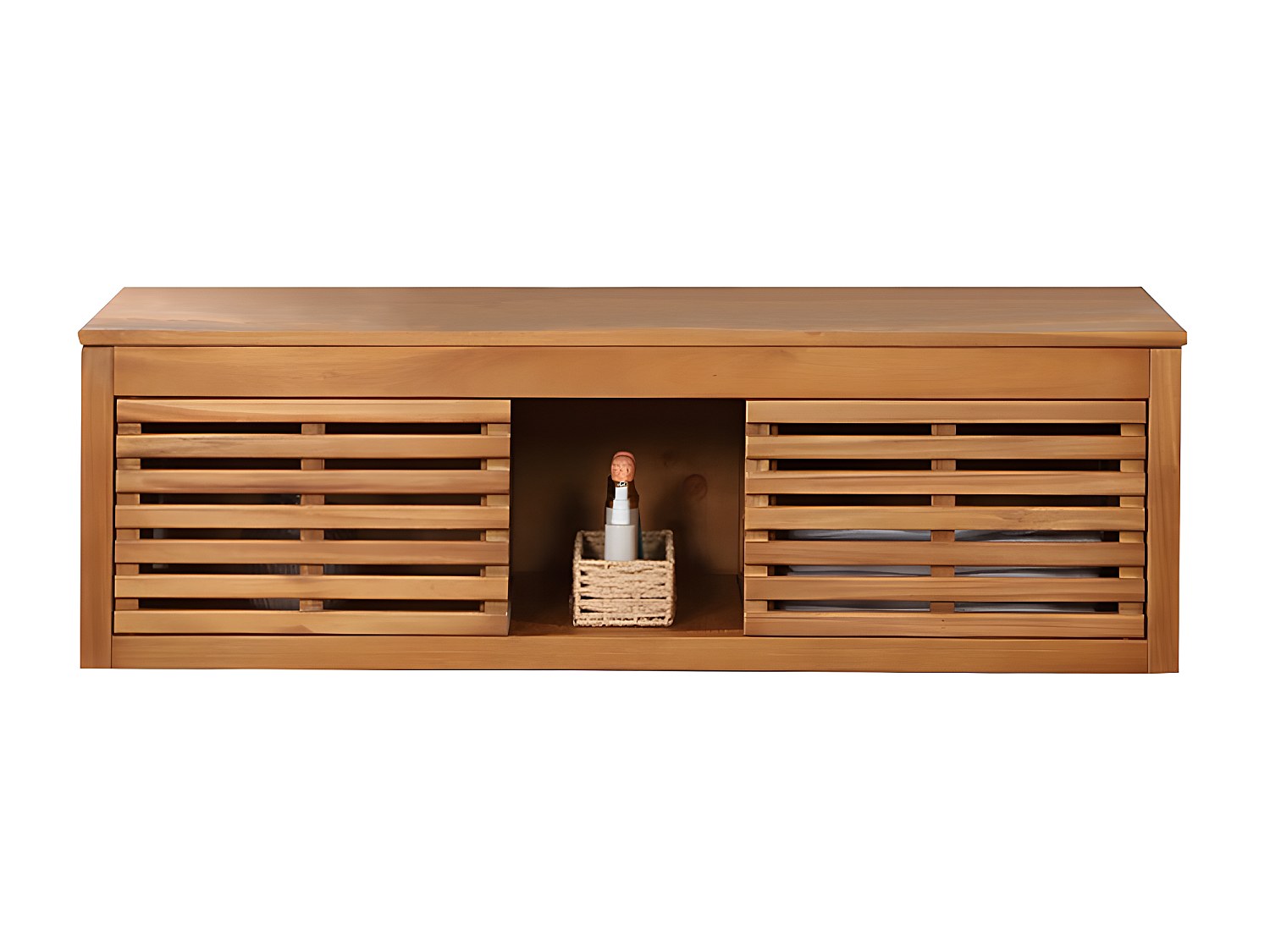 Waschbeckenunterschrank hängend - 130 cm - Akazienholz - PENEBEL günstig online kaufen