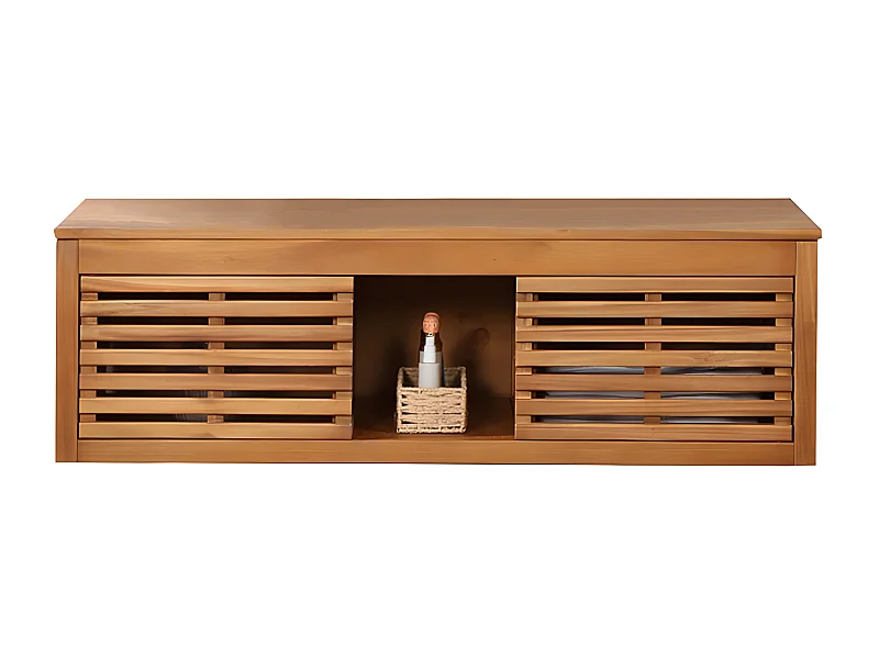 Meuble sous vasque suspendu en bois d'acacia - 130 cm - PENEBEL