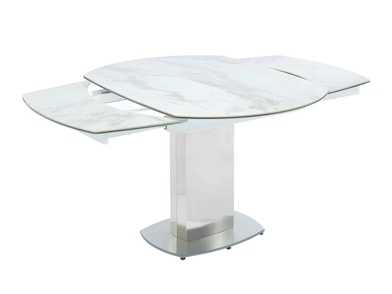 Ensemble table TALICIA + 4 Chaises PEGA - Blanc et bleu