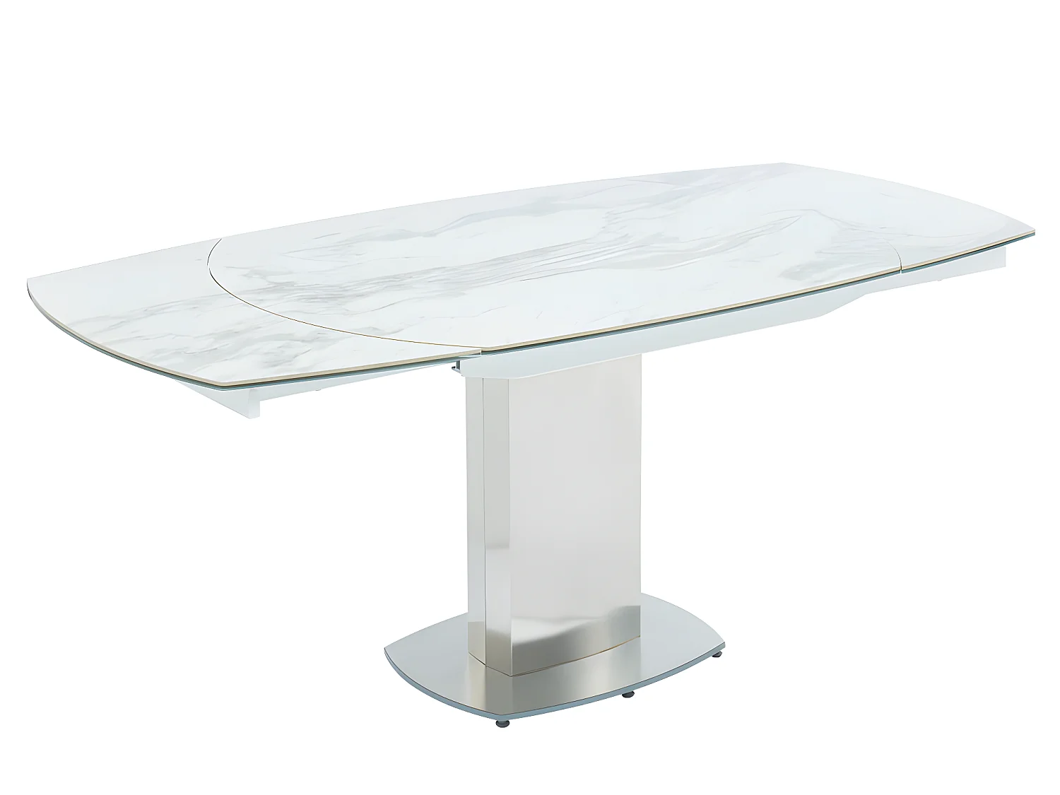 Ensemble table TALICIA + 4 Chaises PEGA - Blanc et bleu