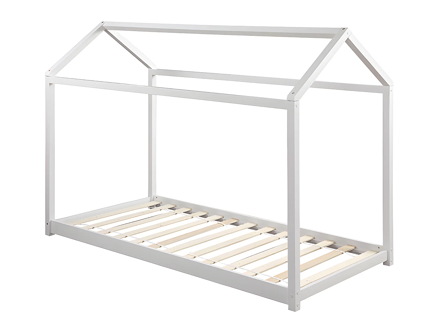 Pack cama cabana 90 x 190 cm - Pinho branco + Colchão + Edredão + Almofada - AVENTURIER