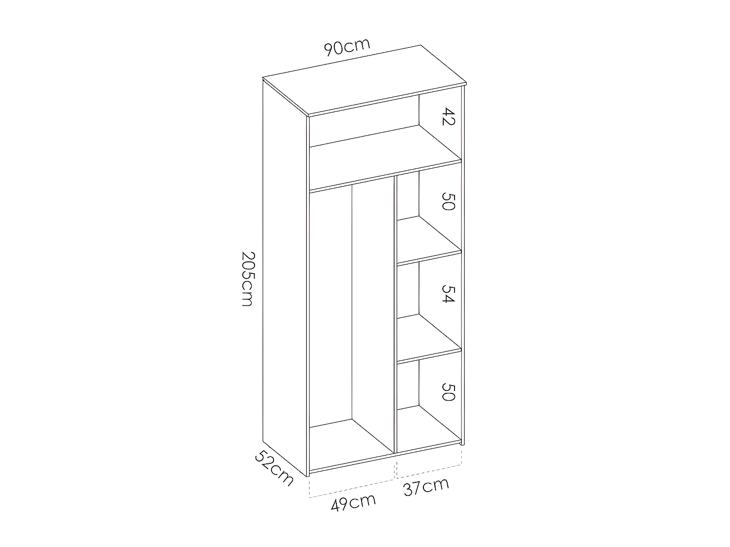 Kinderzimmer-Set mit Ausziehbett 90 x 190 cm - 3 Produkte - Holzfarben und Weiß - SONIA