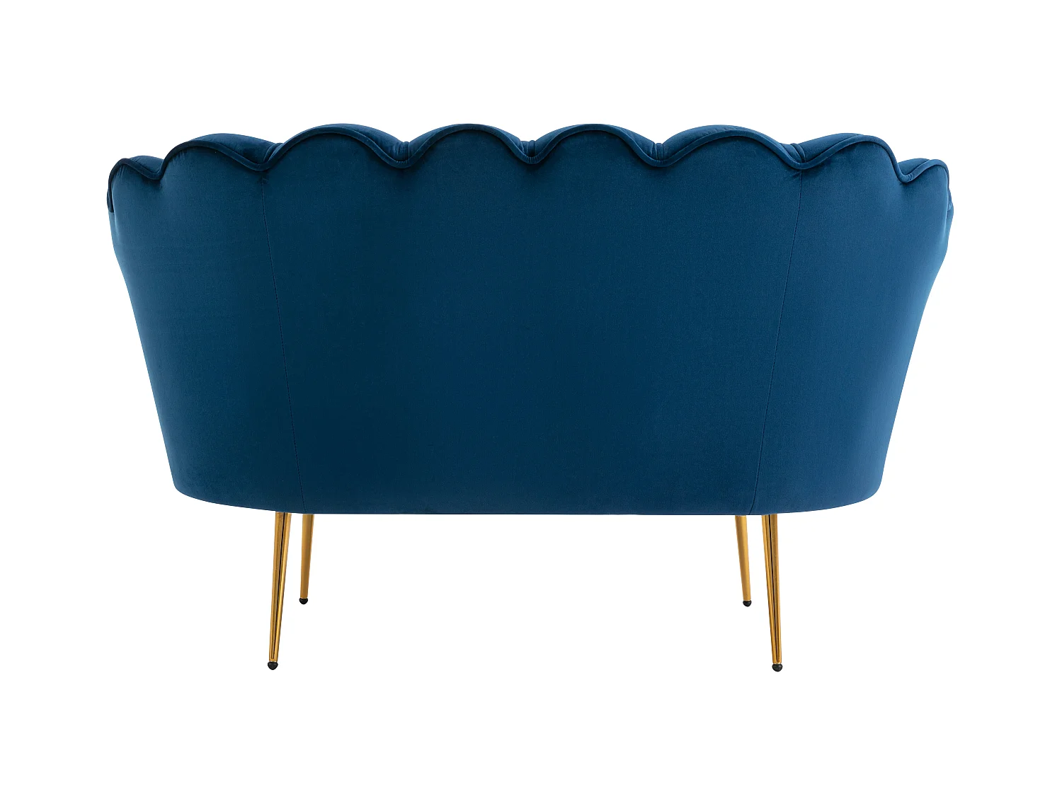 Sofá de 2 lugares concha em veludo azul-escuro DANDELION de Pascal Morabito