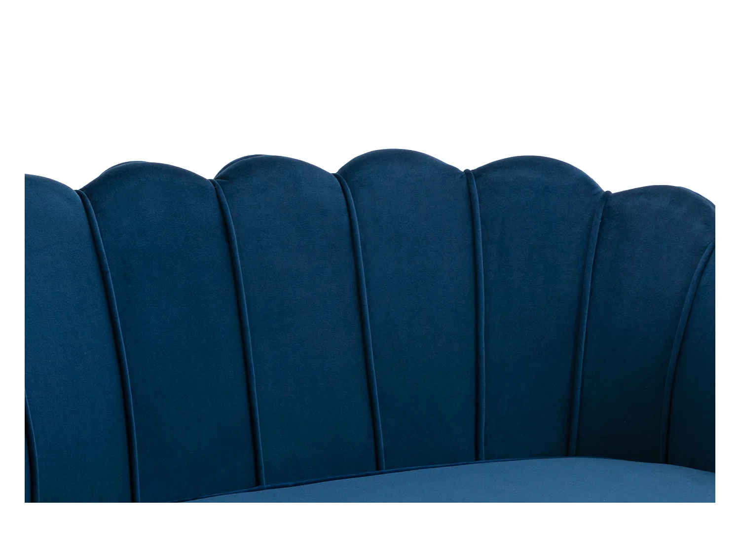 Sofá de 2 lugares concha em veludo azul-escuro DANDELION de Pascal Morabito