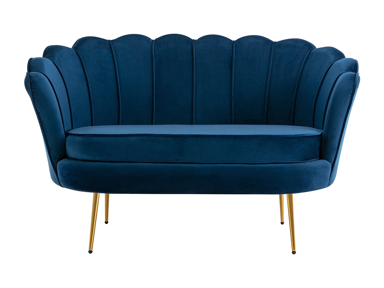 Muschelsofa 2-Sitzer - Samt - Dunkelblau - DANDELION von Pascal Morabito