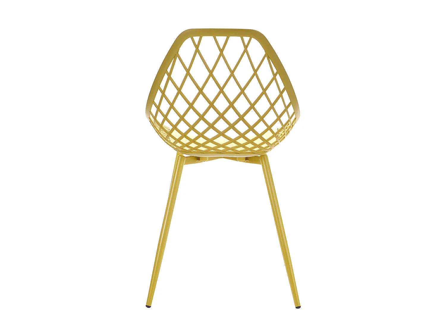 Set med 2 trädgårdsstolar i polypropen med metallben - Senapsgul - MALAGA från MYLIA