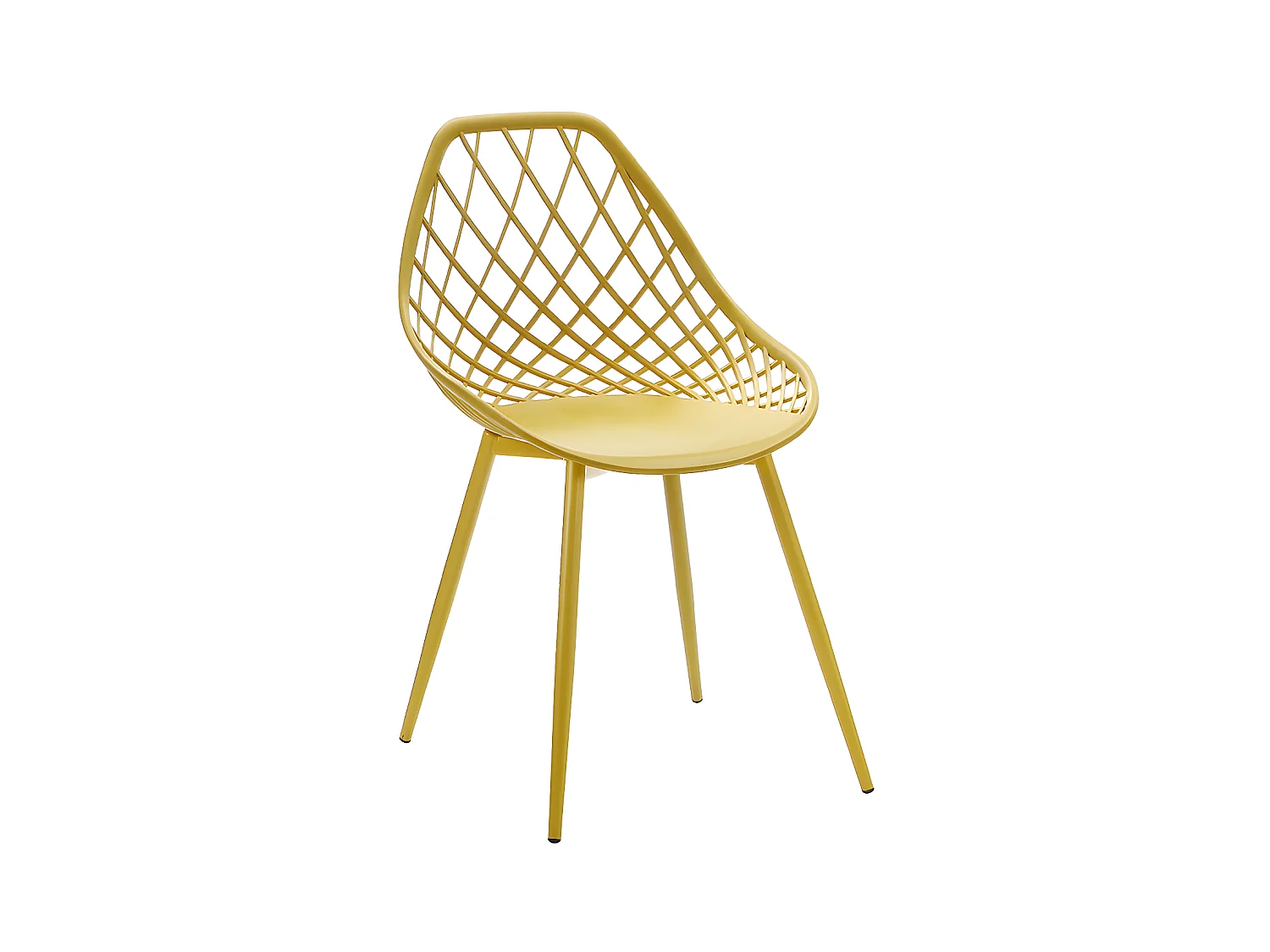Gartenstuhl 2er-Set - Polypropylen & Metall - Senfgelb - MALAGA von MYLIA