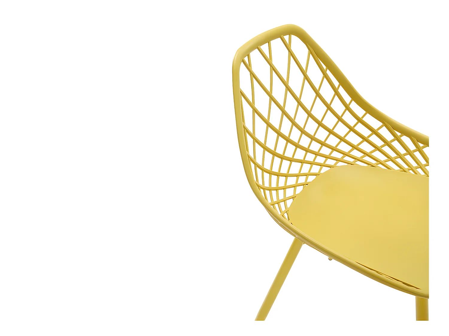 Gartenstuhl 2er-Set - Polypropylen & Metall - Senfgelb - MALAGA von MYLIA