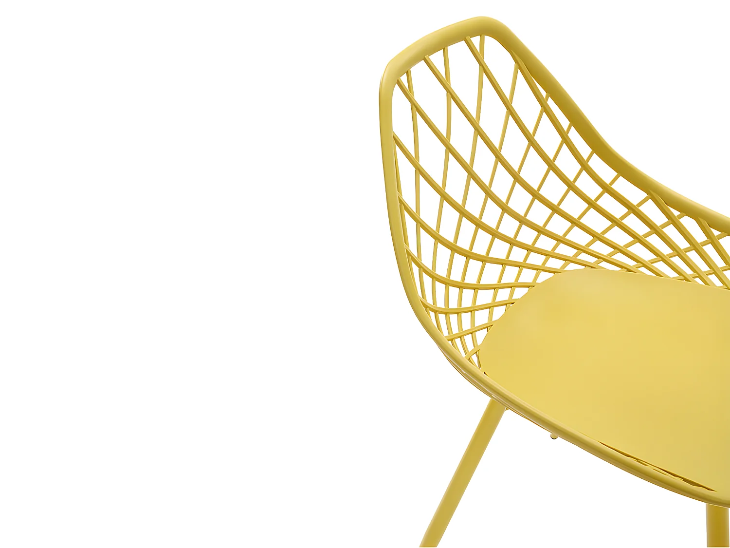 Sedia da giardino in Polipropilene con gambe in Metallo Giallo senape - Lotto di 2 - MALAGA