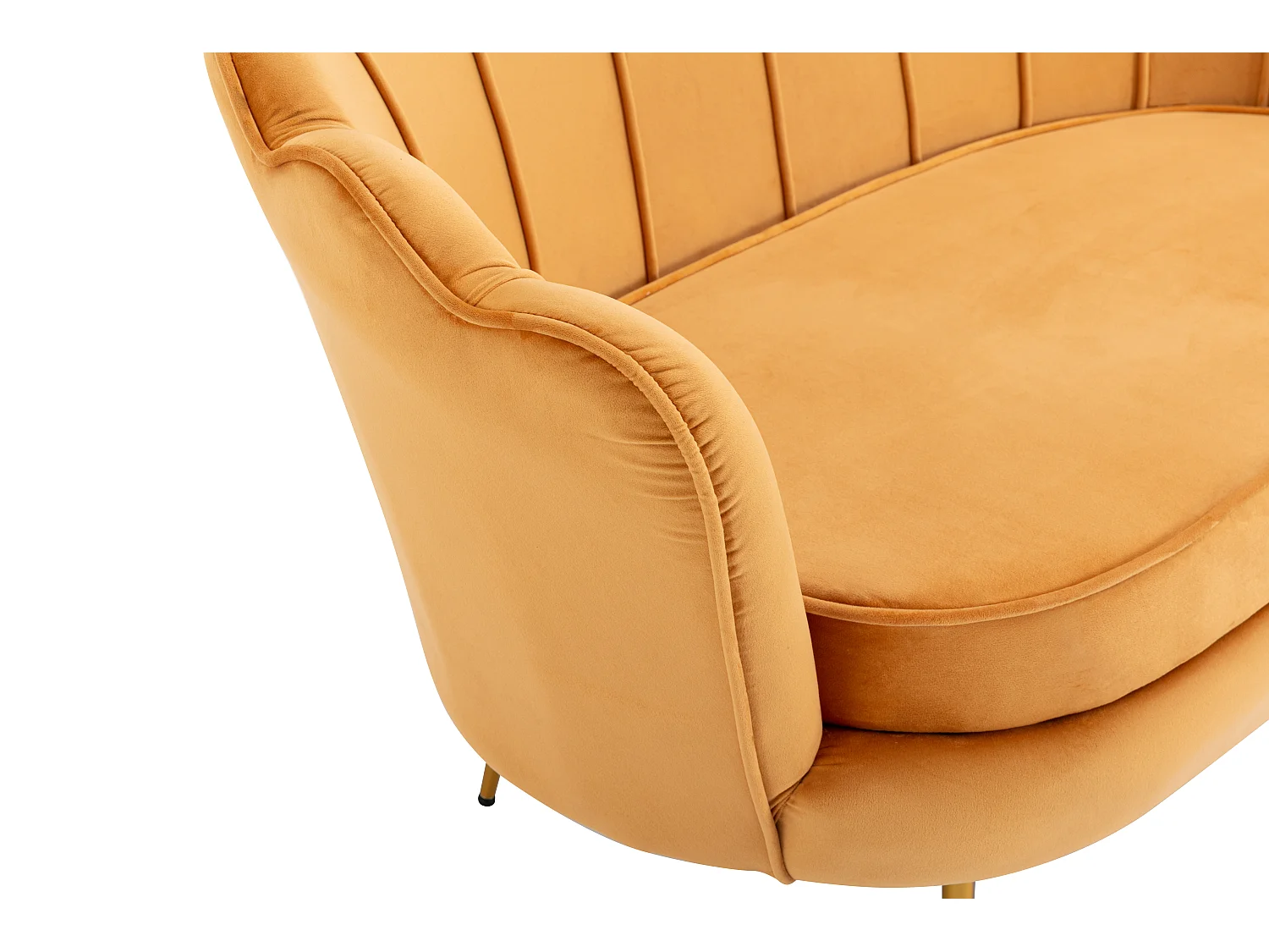 Divano 2 posti conchiglie in Velluto Giallo senape - DANDELION di Pascal Morabito