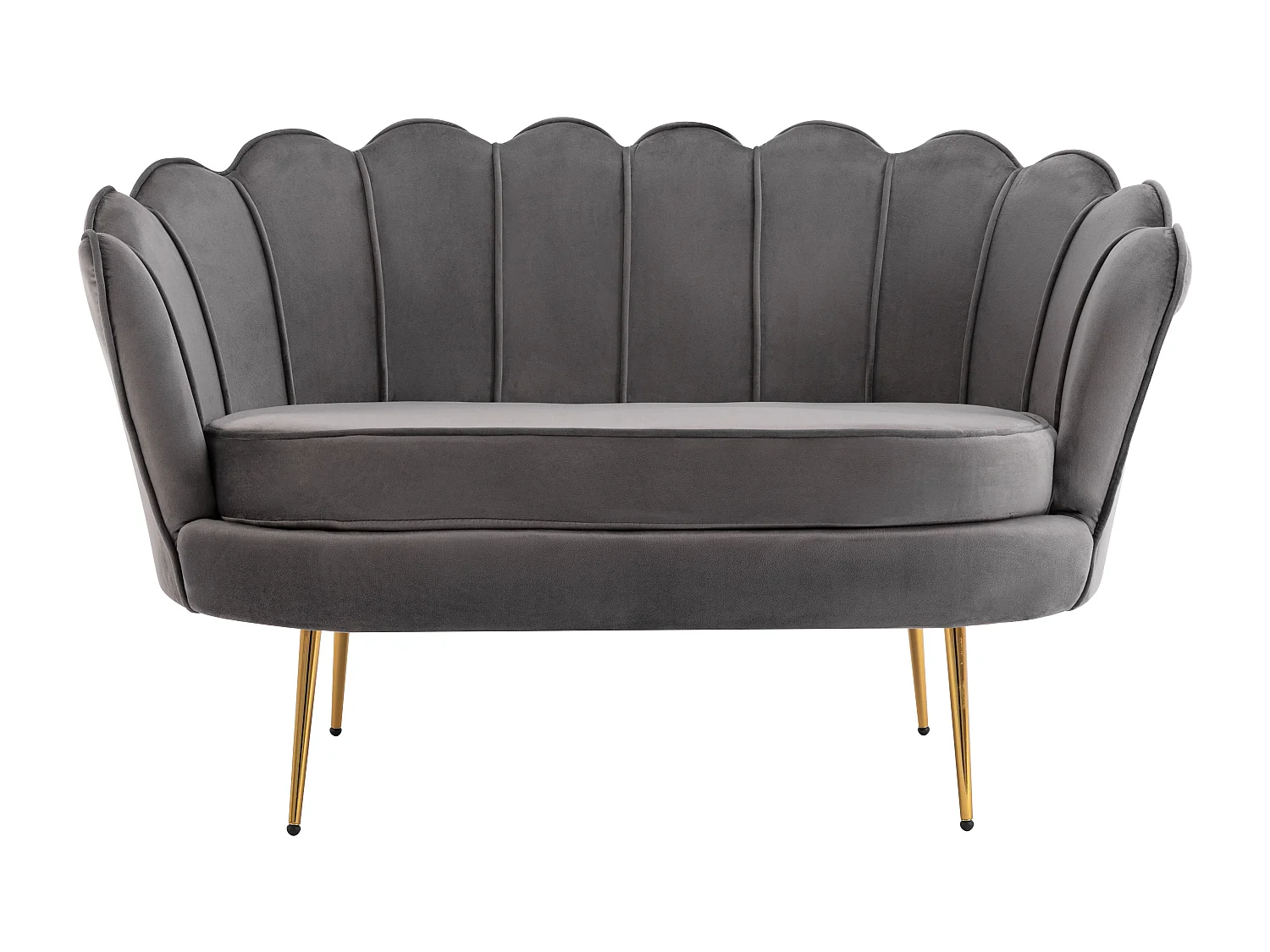 Muschelsofa 2-Sitzer - Samt - Anthrazit - DANDELION von Pascal Morabito