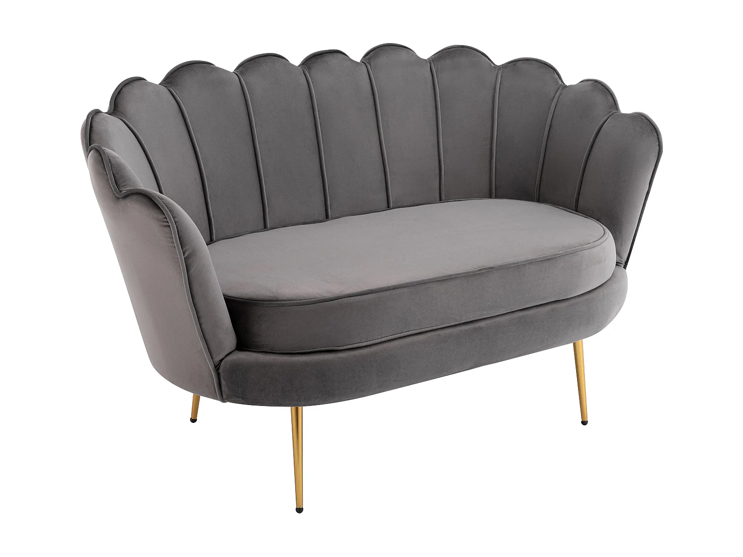 Muschelsofa 2-Sitzer - Samt - Anthrazit - DANDELION von Pascal Morabito