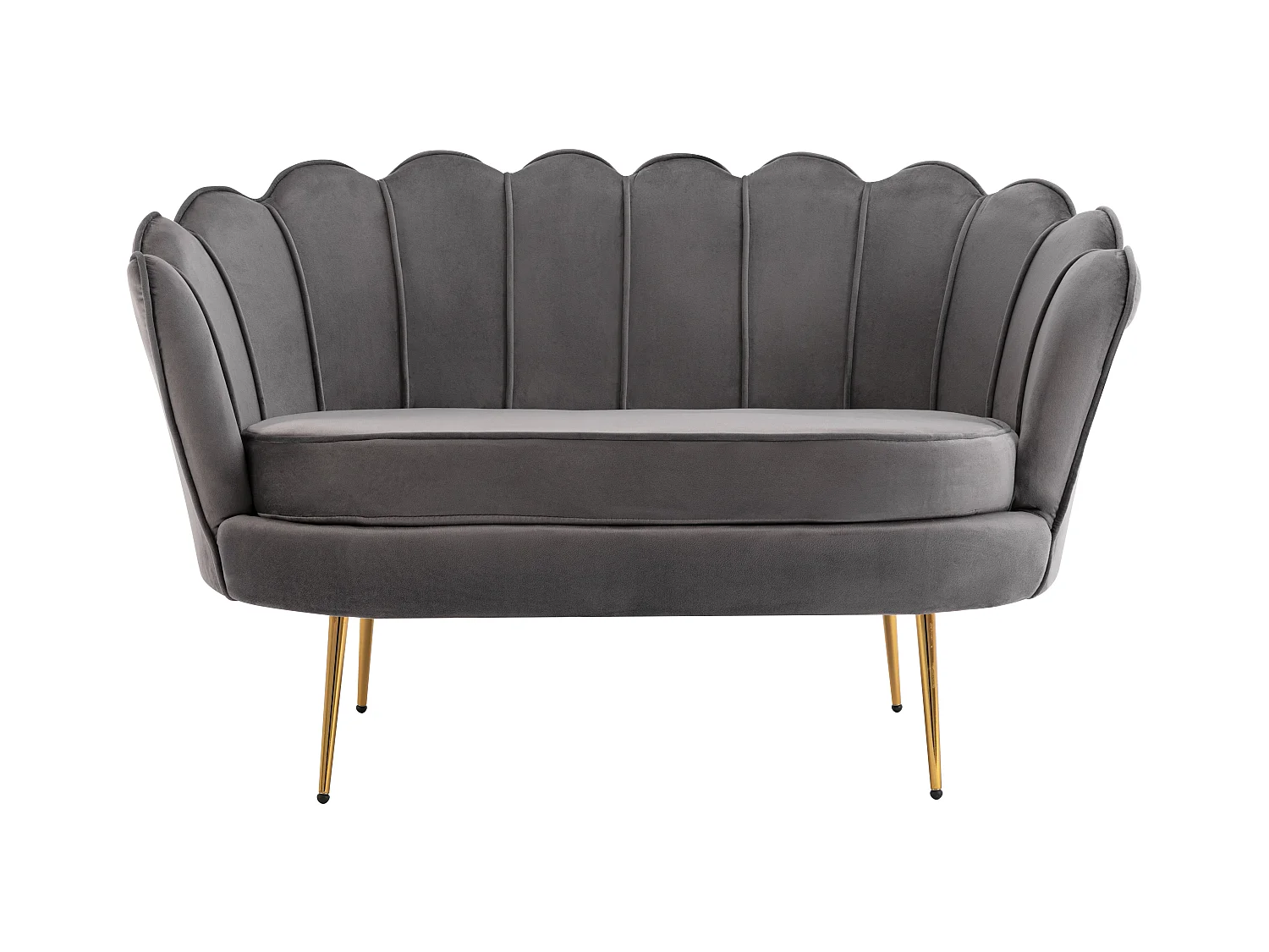 Canapé 2 places coquillage en velours anthracite DANDELION de Pascal Morabito