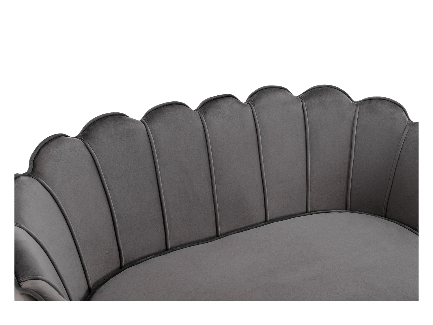 Canapé 2 places coquillage en velours anthracite DANDELION de Pascal Morabito