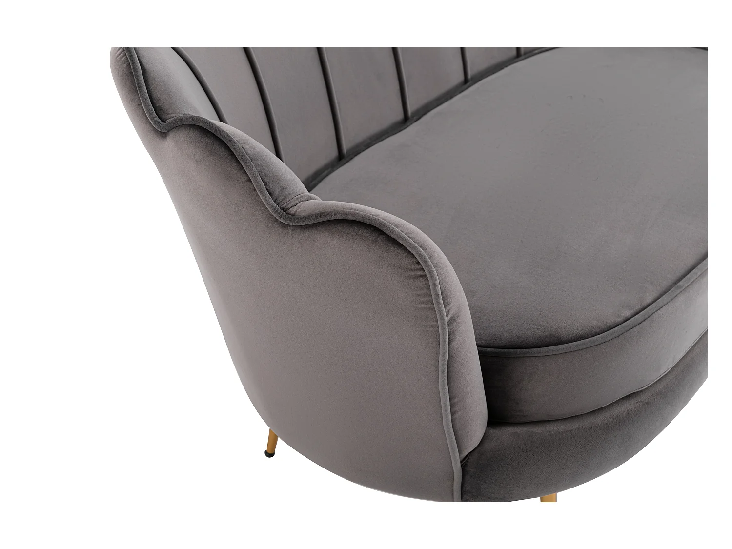 Canapé 2 places coquillage en velours anthracite DANDELION de Pascal Morabito