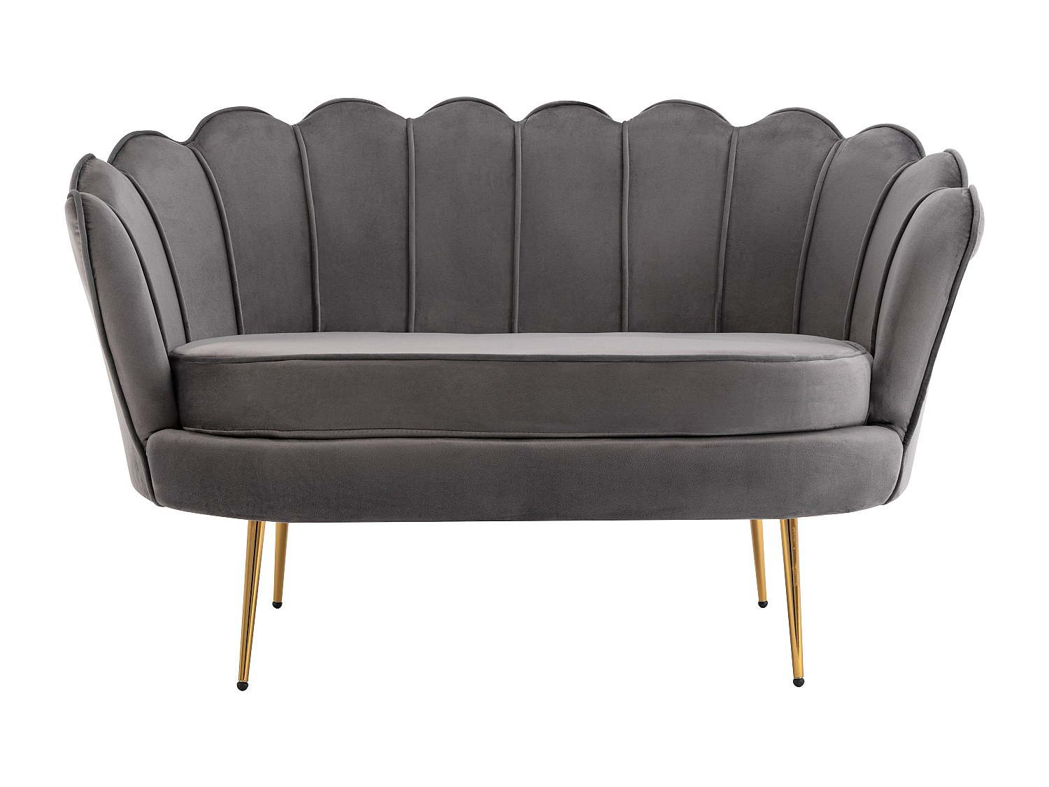 Muschelsofa 2-Sitzer - Samt - Anthrazit - DANDELION von Pascal Morabito günstig online kaufen