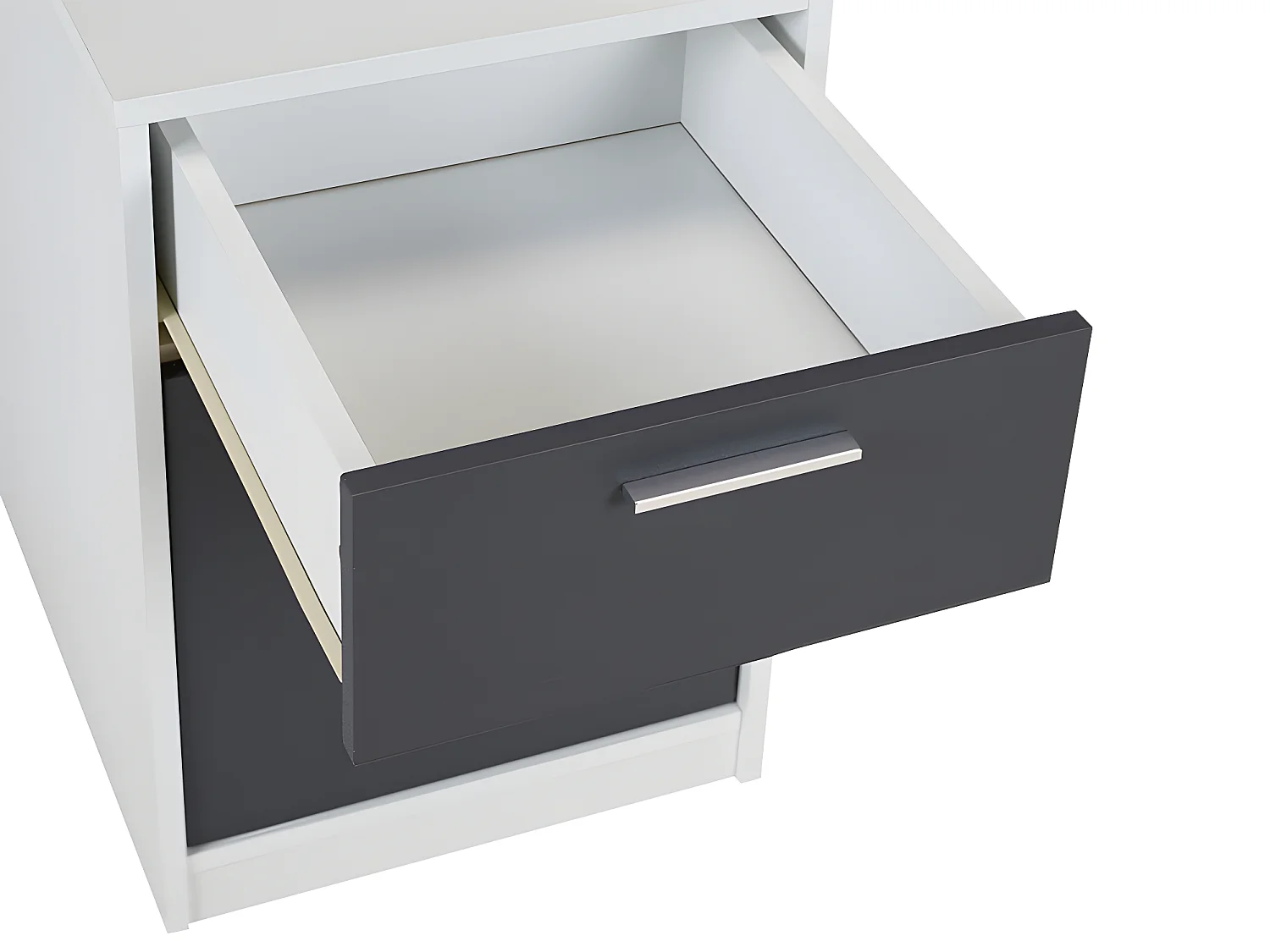 Ensemble bureau avec rangements - Blanc et gris +  Chaise de bureau - ZACHARIE