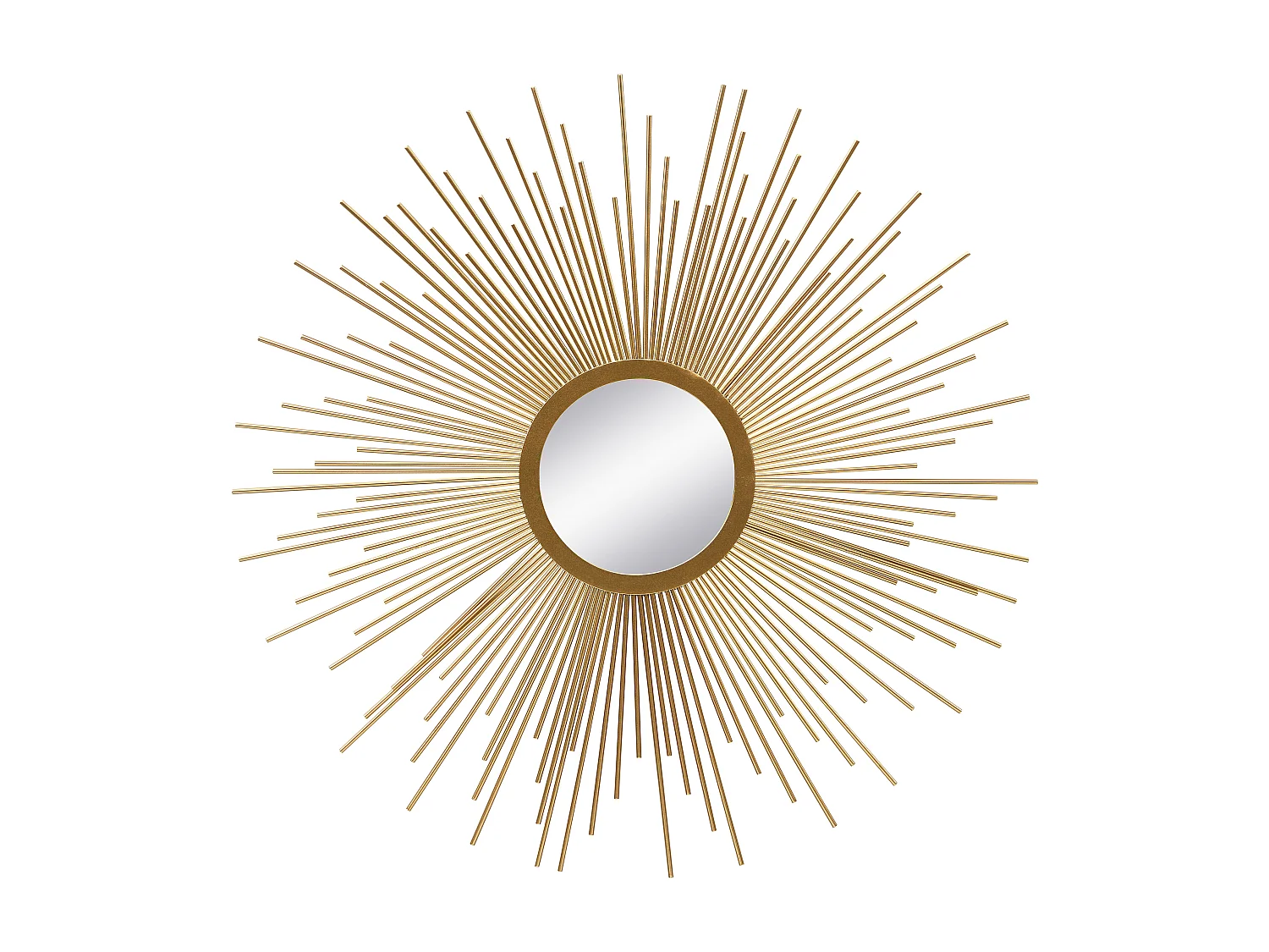 Wandspiegel in Sonnenstrahlenoptik - Metall - 70 cm - Goldfarben - LEVANZO