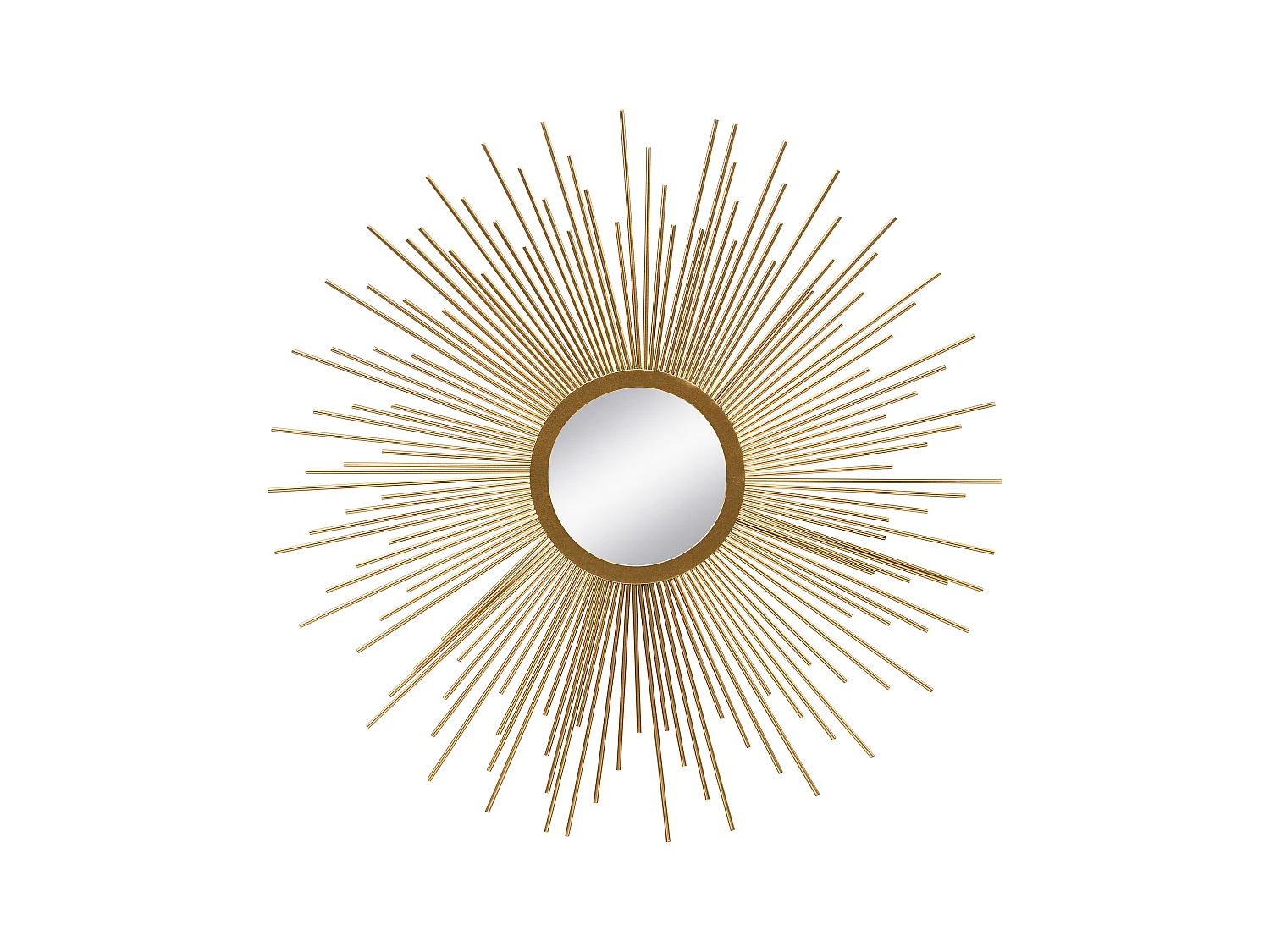 Wandspiegel zon van metaal - D70 cm - Goudkleurig - LEVANZO