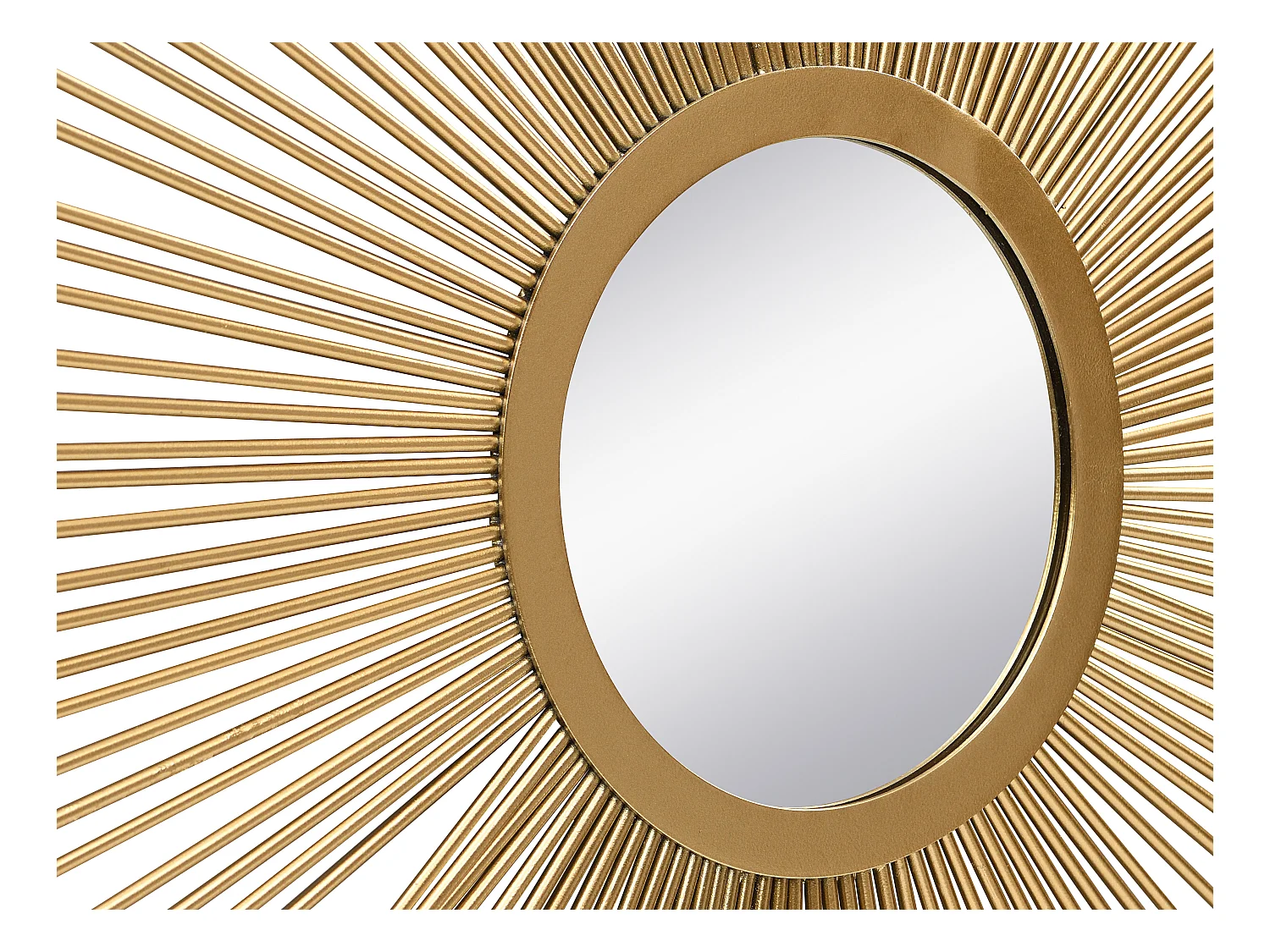 Wandspiegel zon van metaal - D70 cm - Goudkleurig - LEVANZO