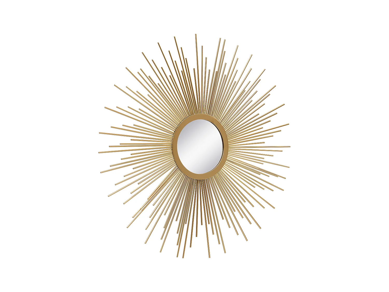 Wandspiegel zon van metaal - D70 cm - Goudkleurig - LEVANZO