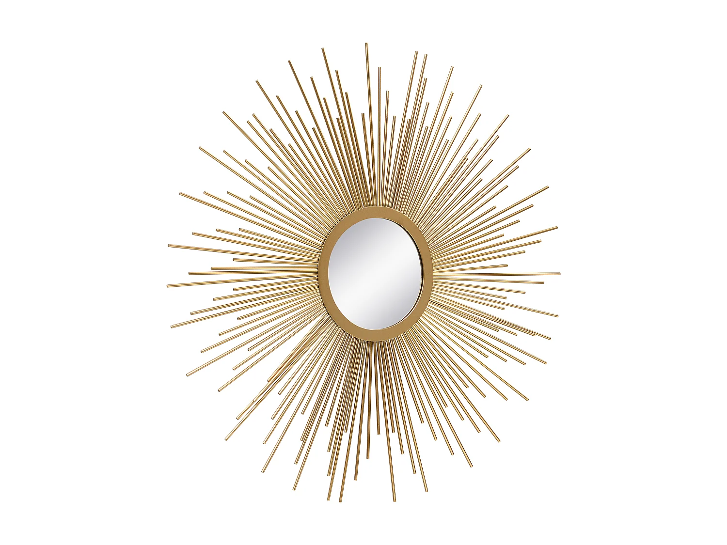 Lustro ścienne metalowe w kształcie słońca - śr. 70 cm - Złoty - LEVANZO