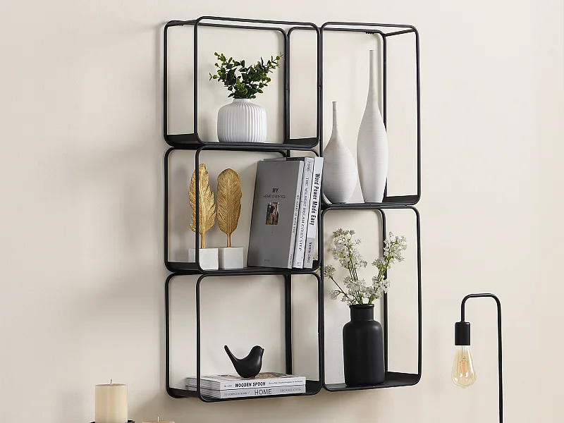 Etagère - 5 tablettes - Métal - Noir - ASUNTA