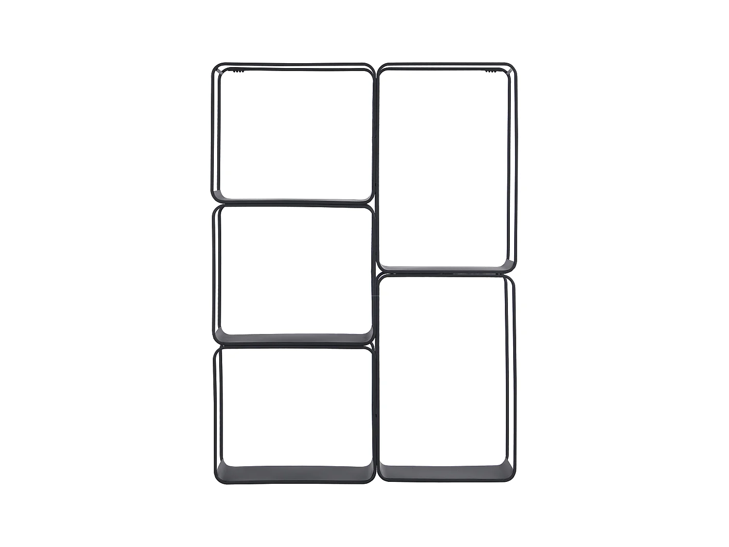 Rek - 5 plankjes - Metaal - Zwart - ASUNTA