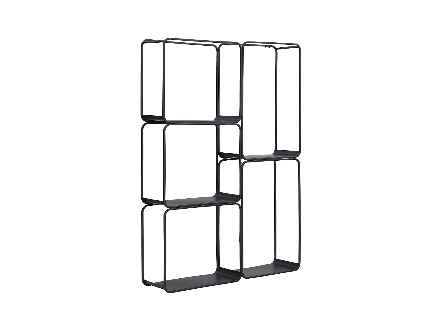 Rek - 5 plankjes - Metaal - Zwart - ASUNTA