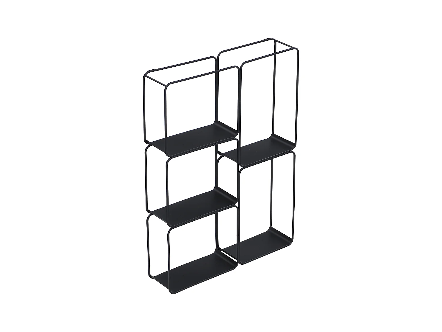 Rek - 5 plankjes - Metaal - Zwart - ASUNTA
