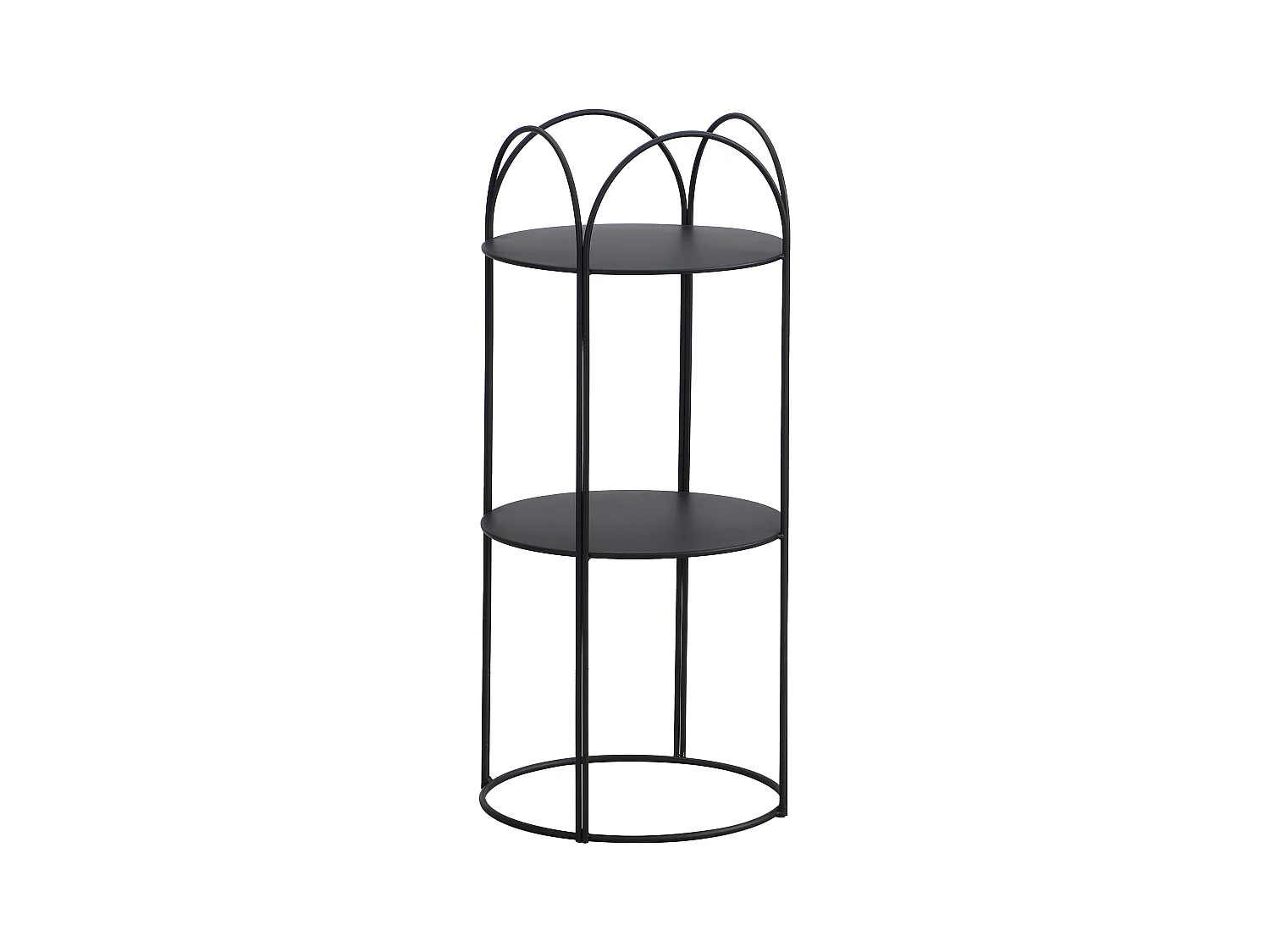 Etagère en métal - 2 tablettes - Noir - GRAZIELA
