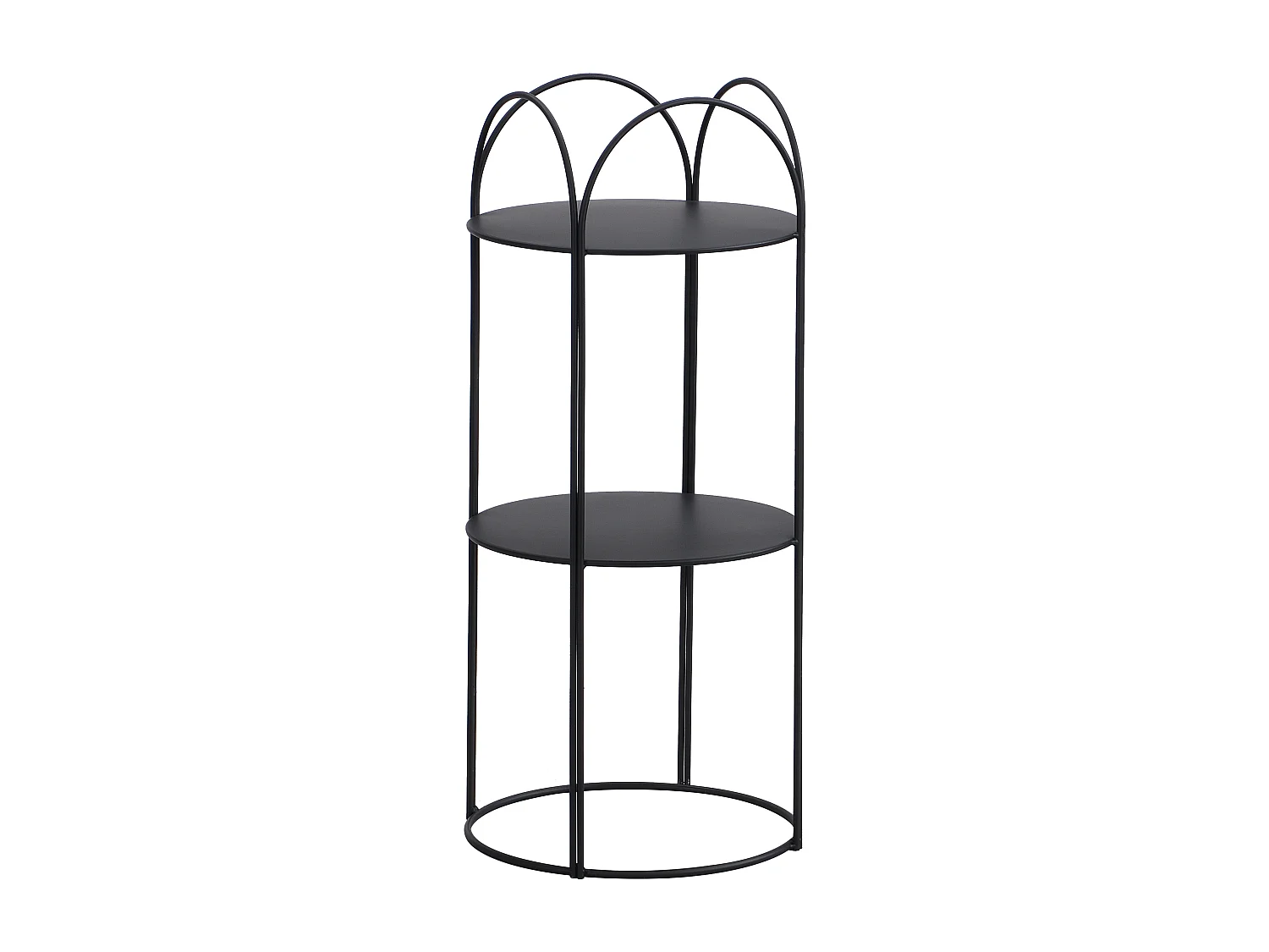 Etagère en métal - 2 tablettes - Noir - GRAZIELA