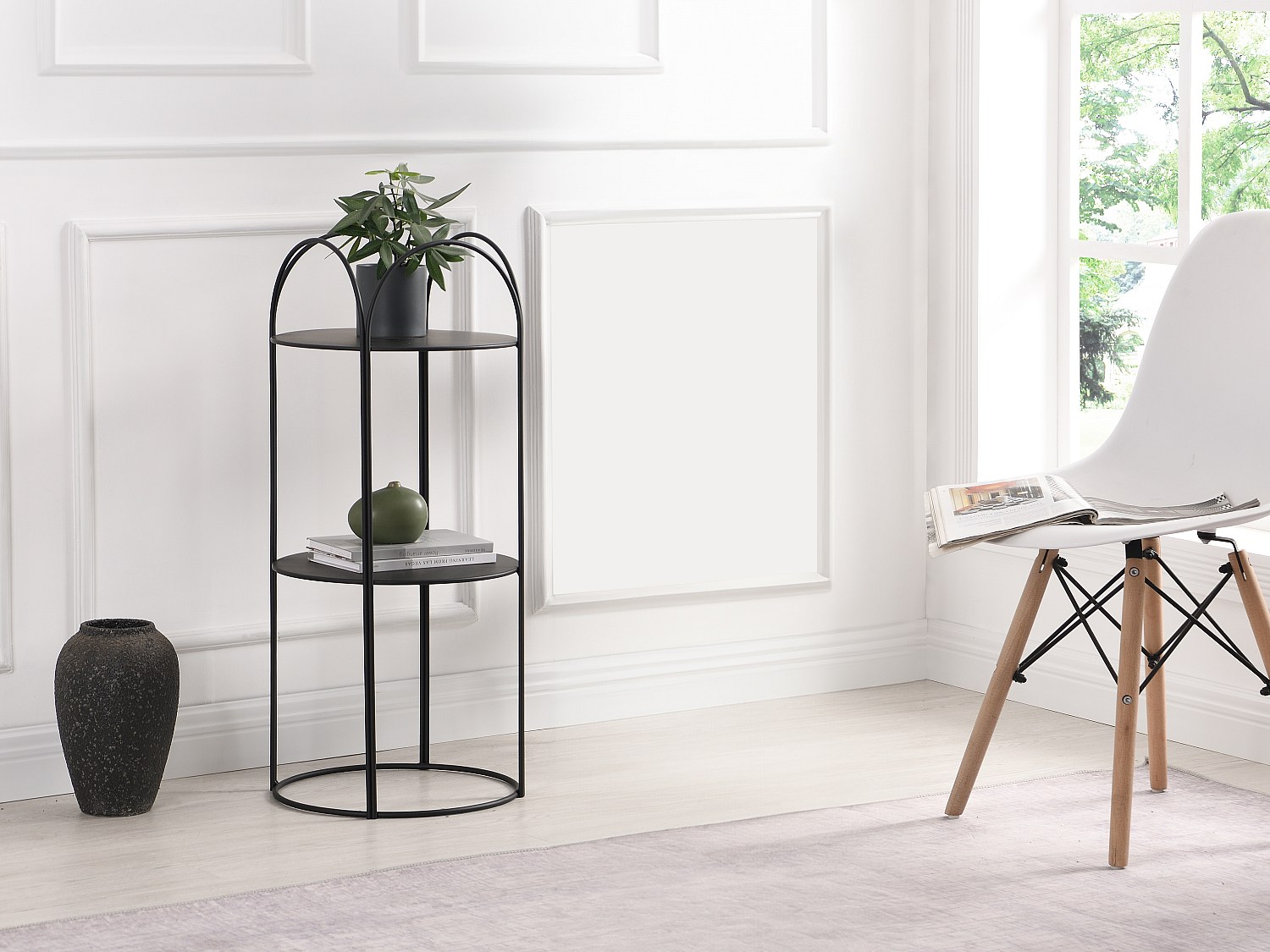 Regal - 2 Regalböden - Metall - Schwarz - GRAZIELA günstig online kaufen