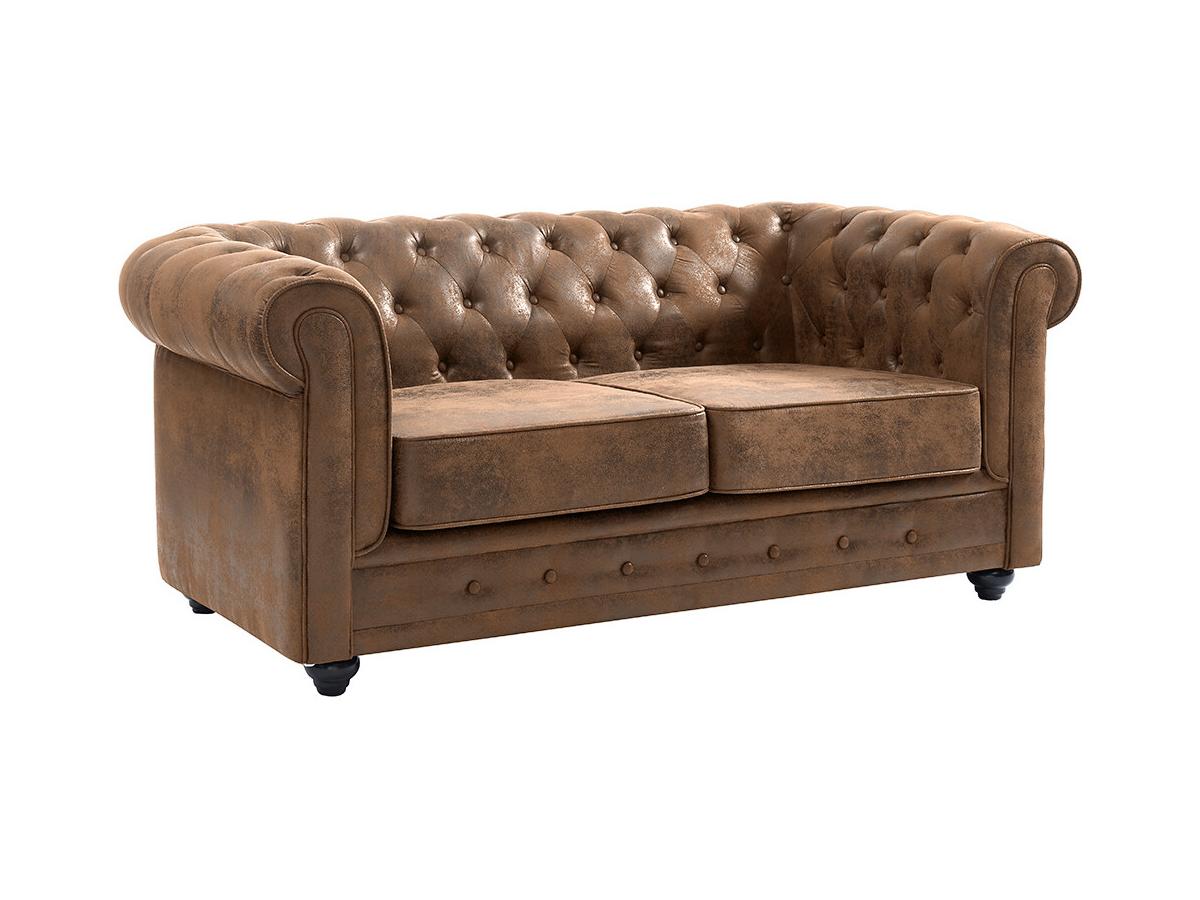 Sofa 2-Sitzer - Microfaser - Vintage-Look - CHESTERFIELD günstig online kaufen