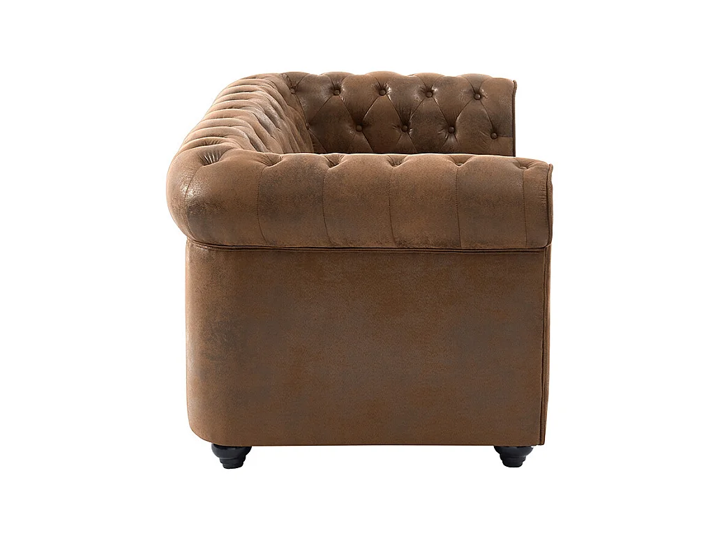 Sofa 2-Sitzer - Microfaser - Vintage-Look - CHESTERFIELD