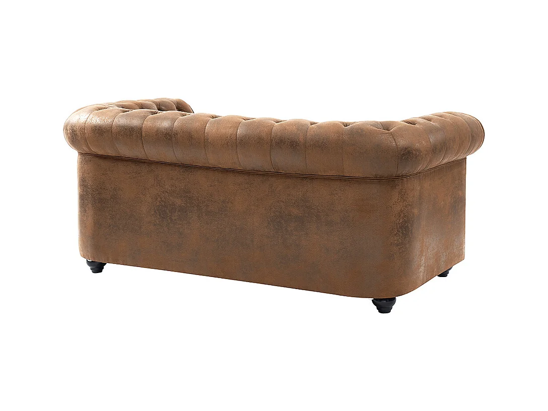 Sofa 2-Sitzer - Microfaser - Vintage-Look - CHESTERFIELD