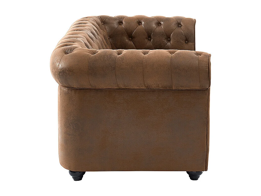 Sofa 2-Sitzer - Microfaser - Vintage-Look - CHESTERFIELD