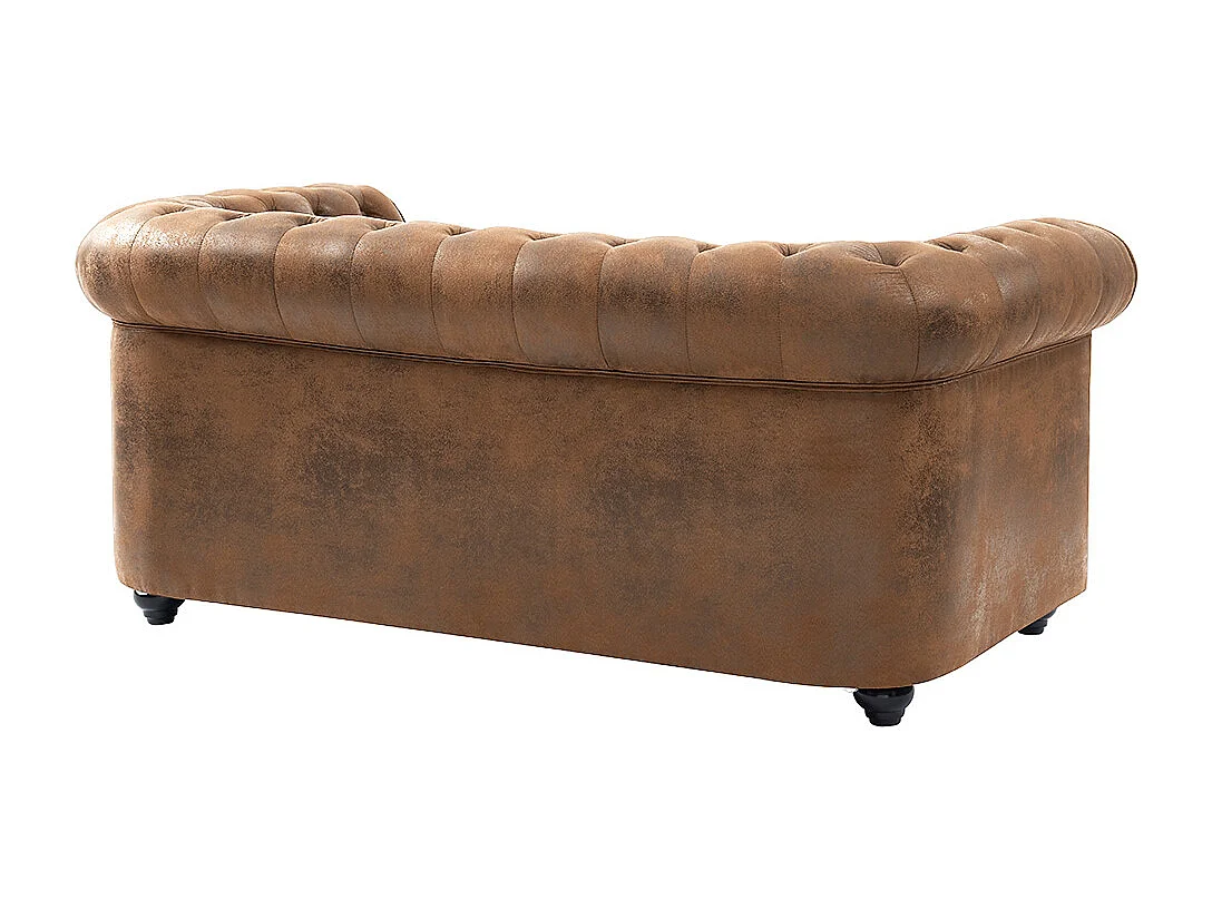 Sofa 2-Sitzer - Microfaser - Vintage-Look - CHESTERFIELD