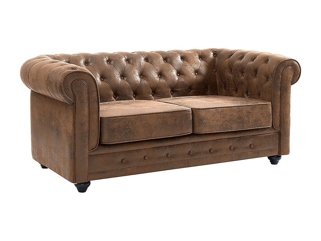 Sofa 2-Sitzer - Microfaser - Vintage-Look - CHESTERFIELD günstig online kaufen
